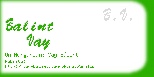 balint vay business card